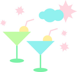 Summer Iced Cocktail Illustration