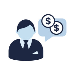 blue and white isolate business financail call center flat icon elements vector