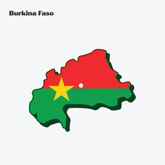 Burkina Faso Country Nation Flag Map Infographic