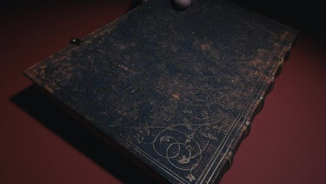old book on a black background