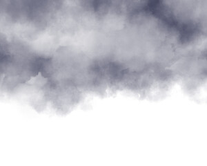 余白のある曇り空の水彩風イラスト　背景　余白