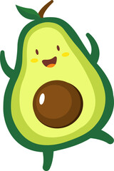Avocado Cartoon Character