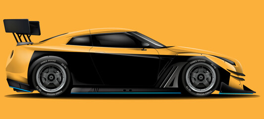 sports car for competition beige color vector illustration
