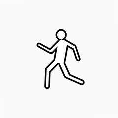 Fototapeta na wymiar Man Running Icon. Athletic or Escape Illustration As A Simple Vector Sign & Trendy Symbol for Design and Sport Websites, Presentation or Mobile Application. 