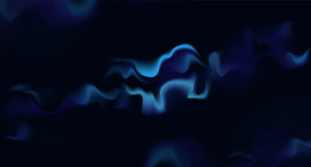 Dark blue background with illuminated smoke. Backdrop for banners, posters or flyers, signage and business, advertising and websites, covers for social networks. Vector