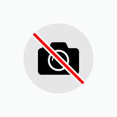 No Camera Icon . Documentation Prohibited Symbol - Vector.    