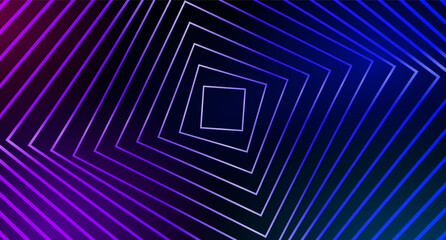 Abstract geometric, blue and purple background, square metal lines. Background for banners, posters or flyers, signage and business, advertising and websites, covers for social networks. Vector