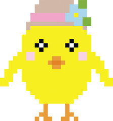 chick pixel art vector image