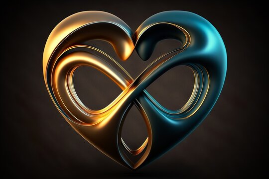 Metallic Heart Combined With The Infinity Symbol 