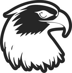 Black and white Basic logo with Nice and cute eagle.