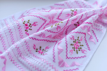 Ukrainian ornament. Wedding towel. Vyshyvanka.