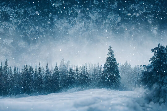 Wallpaper of beautiful snowy winter landscape. generative ai