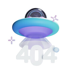 UFO 404 not found 3D Icon