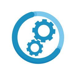 cogwheel cartoon icon isolated