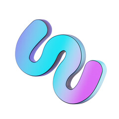 Blue purple gradient splendid shape graphic 3D Icon