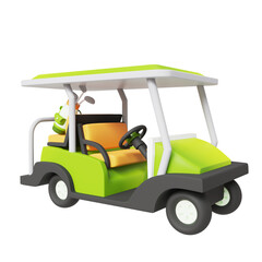 Fototapeta premium Golf car 3D Icon