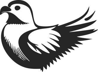 Black and white Simple logo with Sweet and cute eagle.