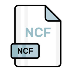 An amazing vector icon of NCF file, editable design