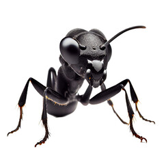 Black ants on a transparent background. generative AI