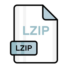 An amazing vector icon of LZIP file, editable design