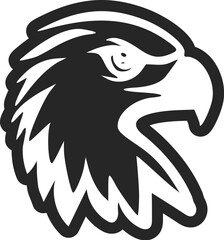 Black and white Basic logo with an aesthetic and cute eagle.