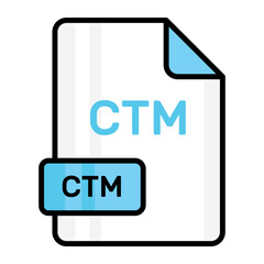 An amazing vector icon of CTM file, editable design