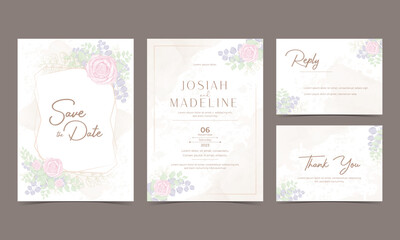 Fototapeta na wymiar Wedding invitation card design vector template.