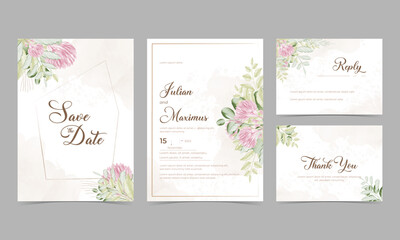 Fototapeta na wymiar Set of wedding invitation card design vector template.