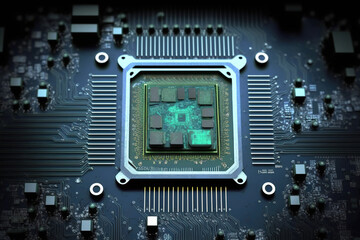 Fototapeta premium close up of electronic circuit board.Generative Ai