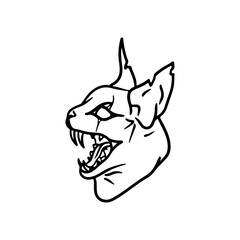 vector illustration of an angry cat's head