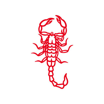vector illustration of a red scorpion