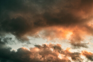 Naklejka na ściany i meble Panorama sunset sky and cloud background