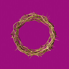 Crown of thorns on purple background