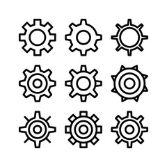 cog icon or logo isolated sign symbol vector illustration - high quality black style vector icons