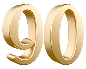 3d gold modern number 90 with Generative AI