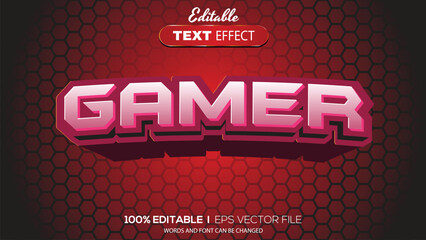 3D editable text effect gamer theme