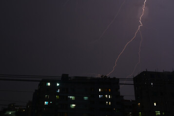 lightning over the city