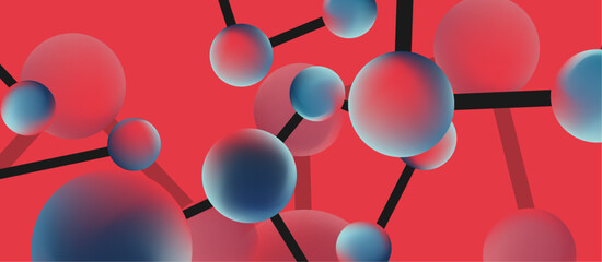 Line points connections geometric abstract background