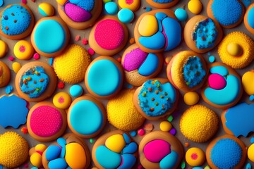 Fototapeta na wymiar colorful easter eggs - Generate AI