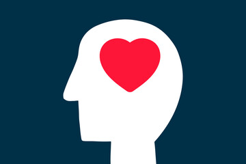 People head with love brain