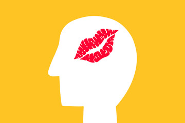 head with lipstick kiss element