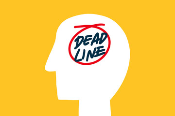 People head with deadline symbol