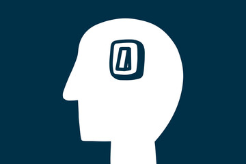 head with switch brain isolated