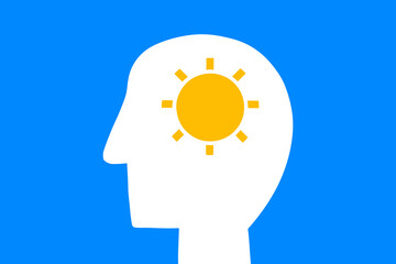 people head with sun symbol