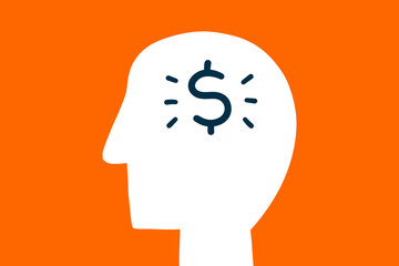 Portrait Silhouette with dollar symbol