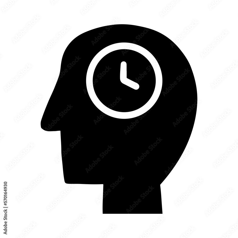 Poster man head with clock brain