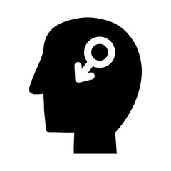 man silhouette with symbol