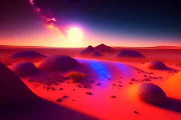 sunset in the desert - Generate AI