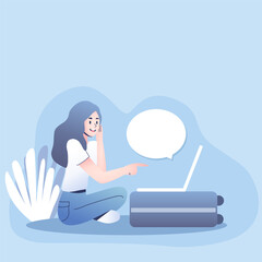 Teenager traveler cartoon character vector