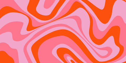 Psychedelic trippy y2k retro background swirl. Simple vector illustration. Groovy wave print. Vintage background. Psychedelic groovy spiral.